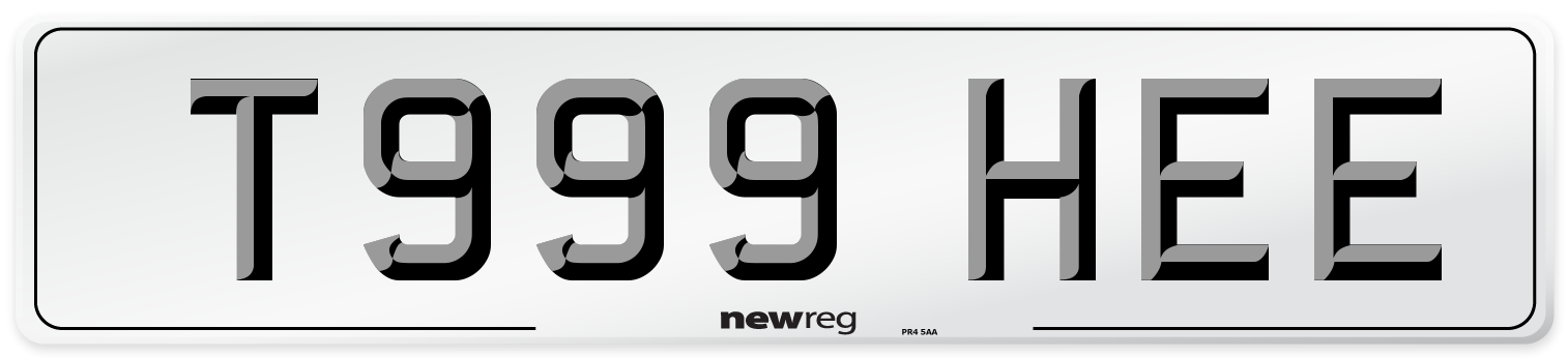 T999 HEE Number Plate from New Reg